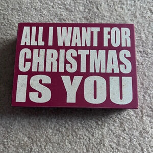All I Want For Christmas Is You Red Mini Sign Glitter